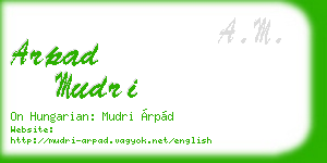 arpad mudri business card